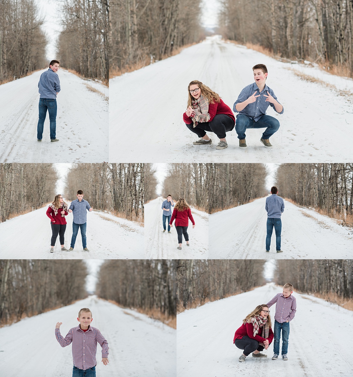 Plaid-burgundy-and-denim-family-pictures-Red-Deer-Photographers-family-photos-in-winter-snowy-christmas-photos